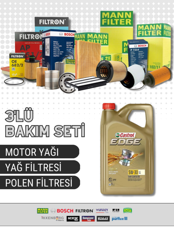 FORD MONDEO 1.6 Benzin Castrol Motor Yağlı Bakım Seti (2008-2014) 3 Parça Set