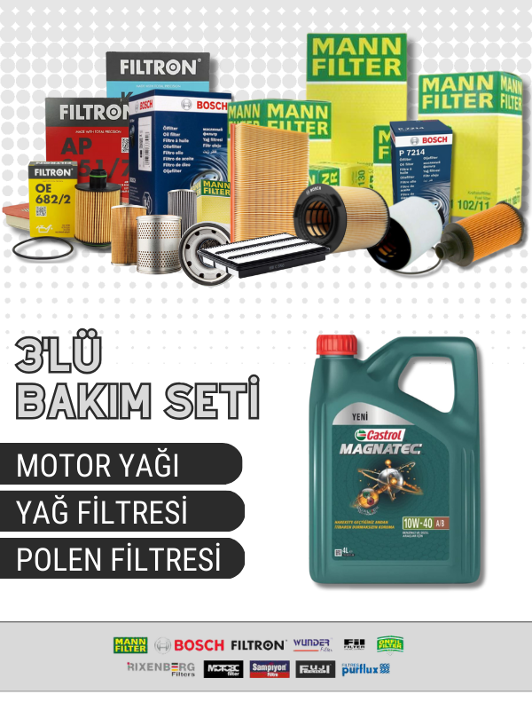 Audi A5 1.4 TFSI 150 HP Castrol 10W-40 Motor Yağlı Bakım Seti (2017-2021) 3 Parça Set