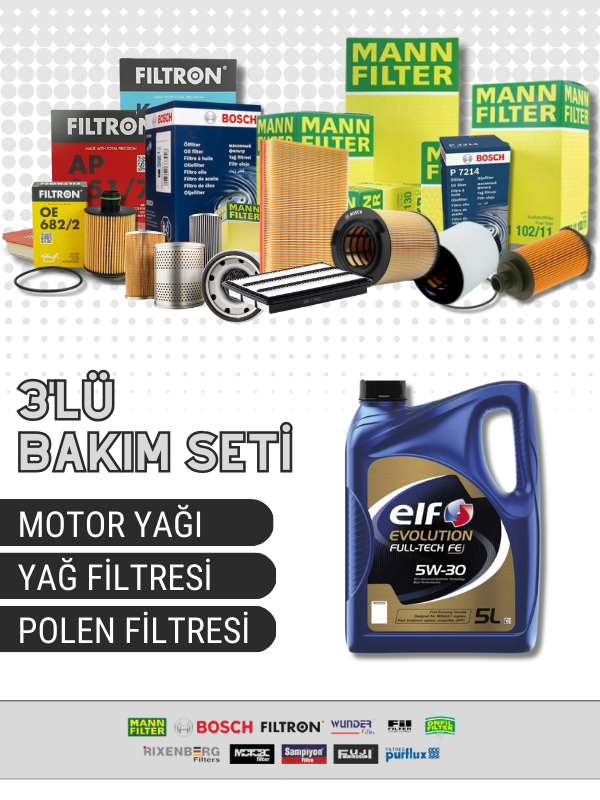 Chevrolet SPARK 0.8 1.0 Elf 5W-30 5 Litre Motor Yağlı Bakım Seti (2005-2011) 3 Parça Set