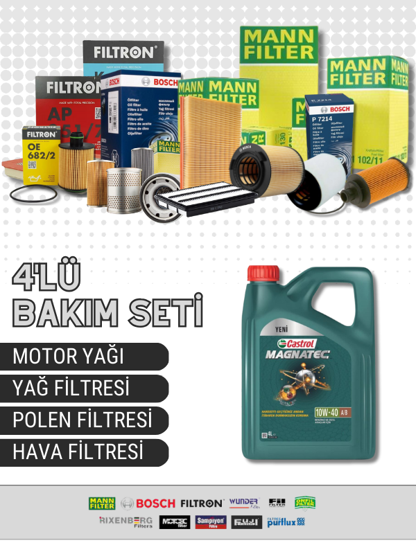 Opel Corsa 1.3 Castrol 10W-40 Motor Yağlı Dizel Filtre Bakım Seti (1998-2006) 4 Parça Set