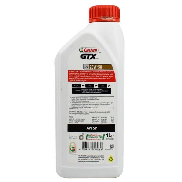 Castrol GTX LPG 20W50 1 Lt Motor Yağı