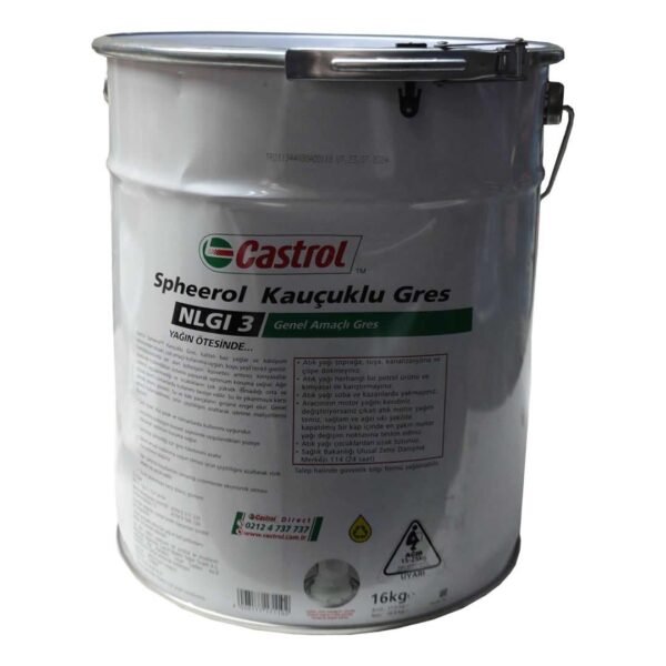 Castrol Spheerol Kauçuklu Yeşil Gres 16 Kg Suya Dayanıklı