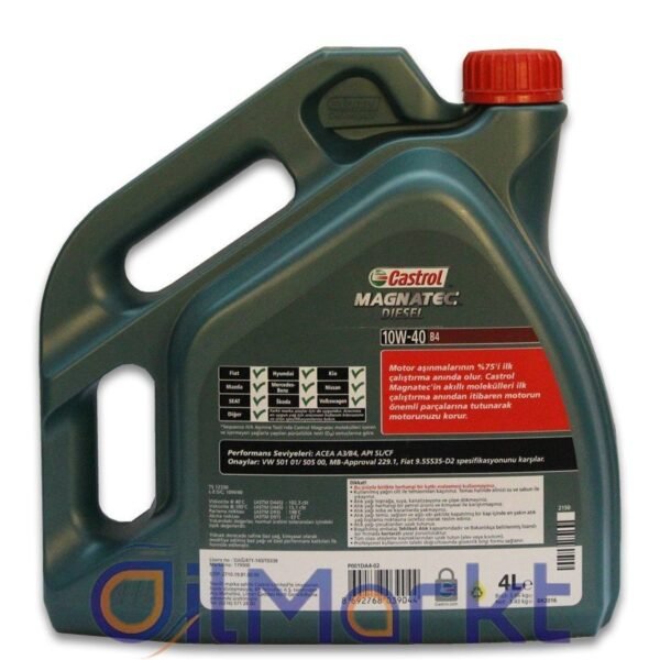 Castrol Magnatec Diesel 10W40 4 Lt Sentetik Motor Yağı