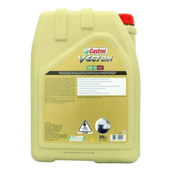 Castrol Vecton 10W40 E4/E7 20 Lt Tam Sentetik Motor Yağı