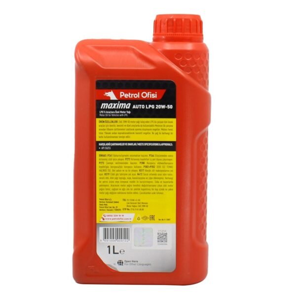 Petrol Ofisi Maxima Auto LPG 20W50 1 Lt Motor Yağı