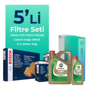 BOSCH Alfa Romeo Tonale 1.6 Dizel Filtre Bakım Seti Castrol Motor Yağlı (2022-2024) 5 Li