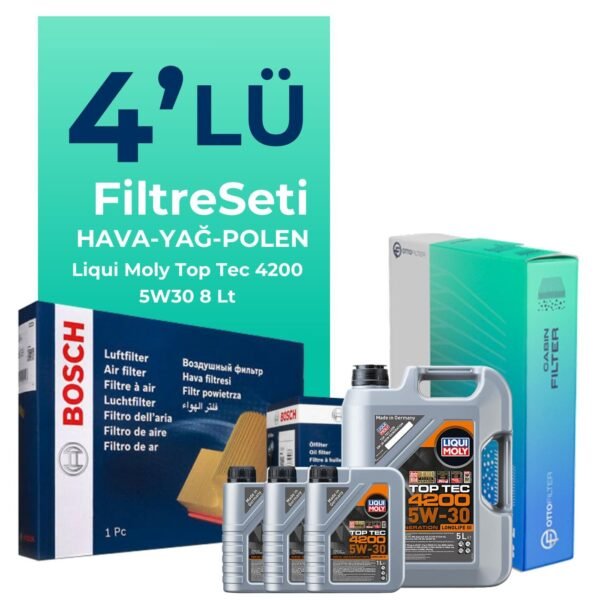 BOSCH Amarok 2.0 Dizel Filtre Bakım Seti Liqui Moly Motor Yağlı (2022-2026) 4 Lü