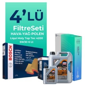 Bosch BMW 5.20 Benzinli Filtre Bakım Seti Liqui Moly Motor Yağlı (2017-2023) 4 Lü