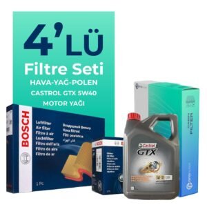BOSCH Fiat Egea 1.4 Benzin Filtre Bakım Seti Castrol Motor Yağlı (2015-2024) 4 Lü