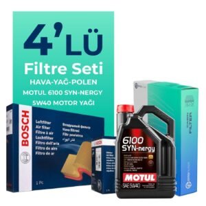 BOSCH Fiat Grande Punto 1.4 Benzinli Filtre Bakım Seti Motul Motor Yağlı (2005-2013) 4 Lü