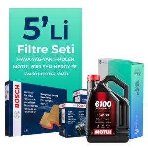 BOSCH Ford Fiesta 1.6 Dizel Filtre Bakım Seti Motul Motor Yağlı (2009-2013) 5 Li
