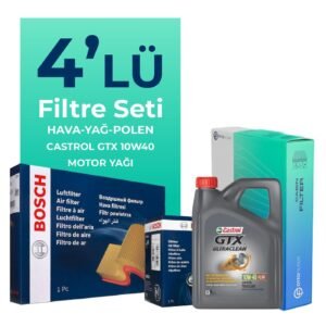 BOSCH Nissan Primera 1.6 Filtre Bakım Seti Castrol Motor Yağlı (2002-2007) 4 Lü