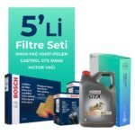 BOSCH Nissan Qashqai 2.0 Dizel Filtre Bakım Seti Castrol Motor Yağlı (2007-2013) 5 Li
