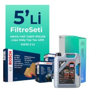 BOSCH Peugeot 208 1.6 BlueHDi Dizel Filtre Bakım Seti Liqui Moly Motor Yağlı (2016-2019) 5 Li