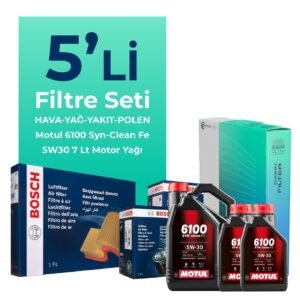 BOSCH Toyota Hilux 2.5 Filtre Bakım Seti Motul Motor Yağlı (2006-2015) 5 Li