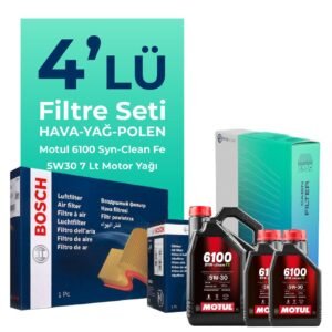 BOSCH Volkswagen Touareg 3.2 Benzin Filtre Bakım Seti Motul Motor Yağlı (2003-2006) 4 Lü