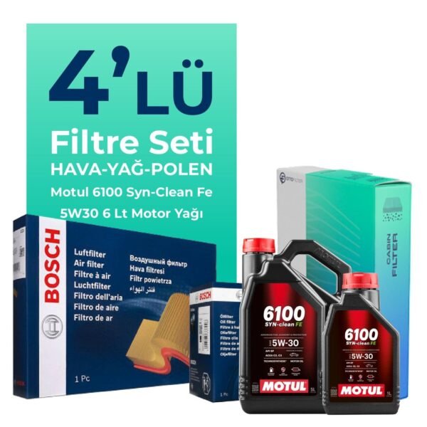 BOSCH Volvo XC60 2.0 Benzin Filtre Bakım Seti Motul Motor Yağlı (2010-2012) 4 Lü