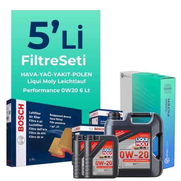 BOSCH Volvo XC60 2.0 Dizel Filtre Bakım Seti Liqui Moly Motor Yağlı (2013-2017) 5 Li