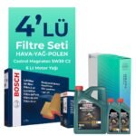 BOSCH Volvo XC60 2.4 Dizel Filtre Bakım Seti Castrol Motor Yağlı (2009-2014) 4 Lü
