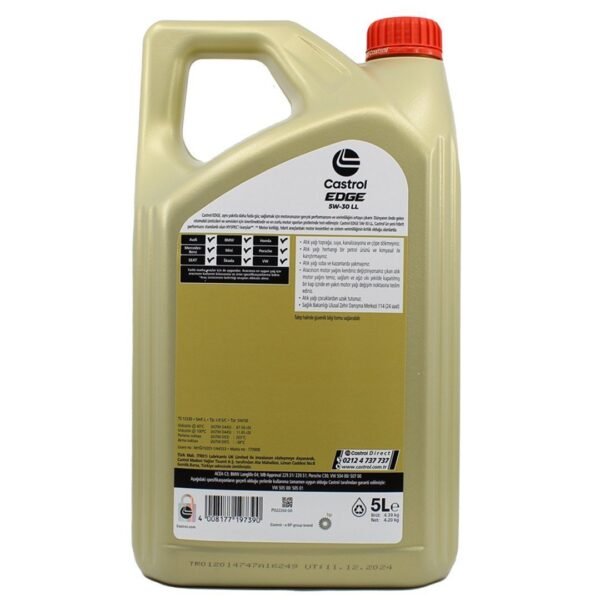 Castrol EDGE 5W30 LL 5 Litre Partiküllü DPF
