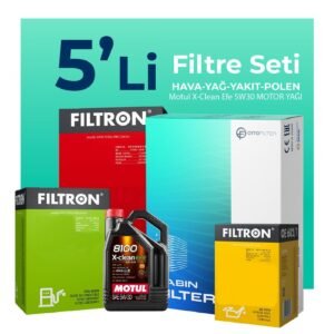 Filtron Audi A4 1.9 Dizel Filtre Bakım Seti Motul Motor Yağlı (2004-2009) 5 Li