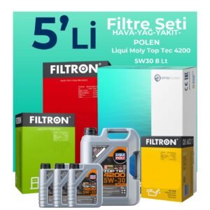 Filtron BMW 5.25 Dizel Filtre Bakım Seti Liqui Moly Motor Yağlı (2005-2008) 5 Li
