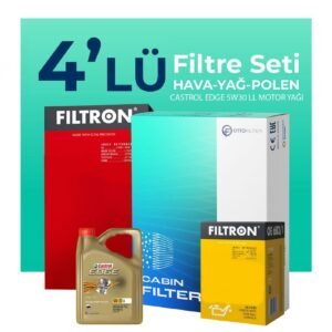 Filtron BMW 5.30 Benzinli xDrive Filtre Bakım Seti Castrol Motor Yağlı (2017-2023) 4 Lü