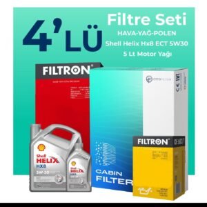 Filtron BMW 5.30 Benzinli xDrive Filtre Bakım Seti Shell Motor Yağlı (2017-2023) 4 Lü
