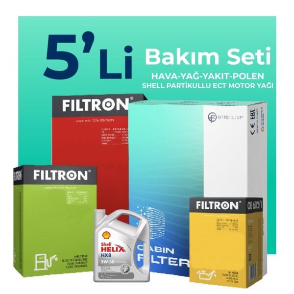 Filtron BMW 5.30 Dizel Filtre Bakım Seti Shell Motor Yağlı (2002-2008) 5 Li