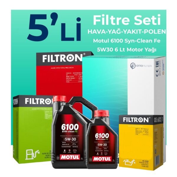 Filtron Chevrolet Captiva 2.0 Dizel Filtre Bakım Seti Motul Motor Yağlı (2006-2011) 5 Li