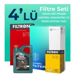 Filtron Citroen Berlingo 1.6 BlueHDi Dizel Filtre Bakım Seti Castrol Motor Yağlı (2015-2018) 4 Lü