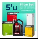 Filtron Citroen Berlingo 1.6 BlueHDi Dizel Filtre Bakım Seti Motul Motor Yağlı (2015-2018) 5 Li