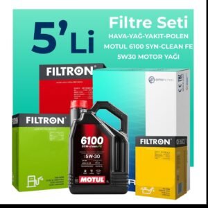 Filtron Citroen Berlingo 1.6 BlueHDi Dizel Filtre Bakım Seti Motul Motor Yağlı (2015-2018) 5 Li