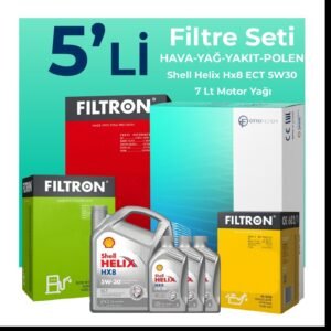 Filtron Dodge Nitro 2.8 Dizel Filtre Bakım Seti Shell Motor Yağlı (2007-2012) 5 Li