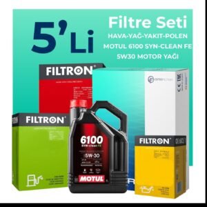 Filtron Fiat Egea 1.3 Dizel Filtre Bakım Seti Motul Motor Yağlı (2015-2018) 5 Li
