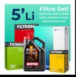 Filtron Fiat Egea 1.3 Dizel Filtre Bakım Seti Motul Motor Yağlı (2019-2023) 5 Li
