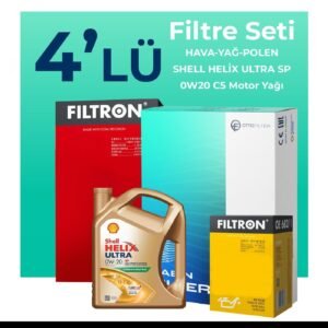 Filtron Fiat Egea 1.3 Dizel Filtre Bakım Seti Shell Motor Yağlı (2019-2023) 4 Lü