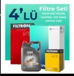 Filtron Fiat Egea 1.4 Benzin Filtre Bakım Seti Castrol Motor Yağlı (2015-2024) 4 Lü