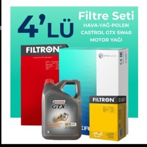 Filtron Fiat Egea 1.4 Benzin Filtre Bakım Seti Castrol Motor Yağlı (2015-2024) 4 Lü