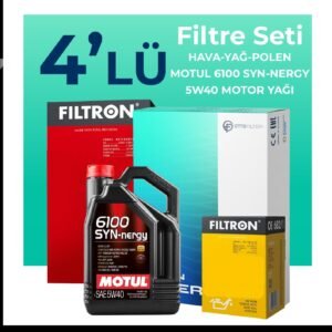Filtron Fiat Egea 1.4 Benzin Filtre Bakım Seti Motul Motor Yağlı (2015-2024) 4 Lü
