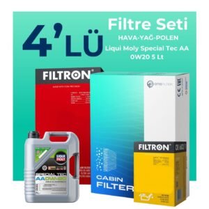 Filtron Fiat Egea 1.5 Benzin Filtre Bakım Seti Liqui Moly Motor Yağlı (2022-2024) 4 Lü
