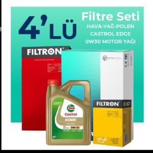 Filtron Fiat Egea 1.6 Dizel Filtre Bakım Seti Castrol Motor Yağlı (2015-2023) 4 Lü