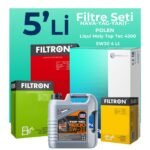Filtron Fiat Grande Punto 1.3 Dizel Filtre Bakım Seti Liqui Moly Motor Yağlı EURO 4 (2005-2013) 5 Li