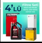 Filtron Fiat Palio 1.2 Benzinli Filtre Bakım Seti Motul Motor Yağlı (2000-2012) 4 Lü