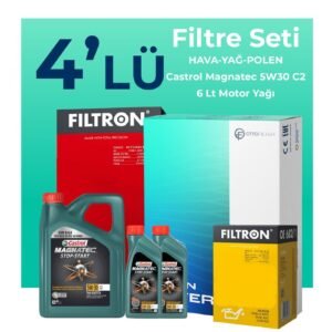 Filtron Ford Connect 1.8 Dizel Filtre Bakım Seti Castrol Motor Yağlı (2002-2013) 4 Lü