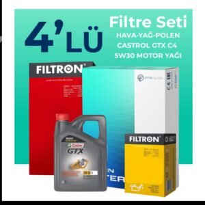 Filtron Honda Accord 2.0 Benzin Filtre Bakım Seti Castrol Motor Yağlı (2002-2007) 4 Lü