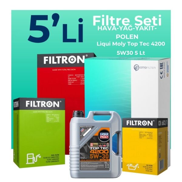 Filtron Honda CR-V 1.6 Dizel Filtre Bakım Seti Liqui Moly Motor Yağlı (2013-2018) 5 Li