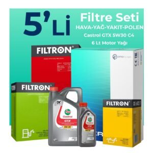 Filtron Hyundai Tucson 2.0 Dizel Filtre Bakım Seti Castrol Motor Yağlı (2004-2012) 5 Li