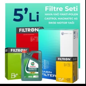Filtron Kia Sorento 2.5 Dizel Filtre Bakım Seti Castrol Motor Yağlı (2006-2011) 5 Li