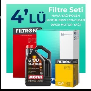 Filtron Kia Stonic 1.0 Benzin Filtre Bakım Seti Motul Motor Yağlı (2016-2024) 4 Lü